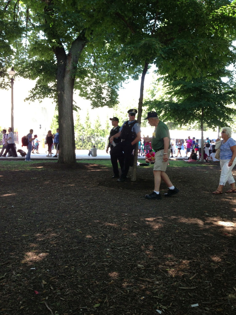 Lots of cops! Mostly just standing around taking pictures with people and smoking but hey... it's the elusion of safety that counts.... right?