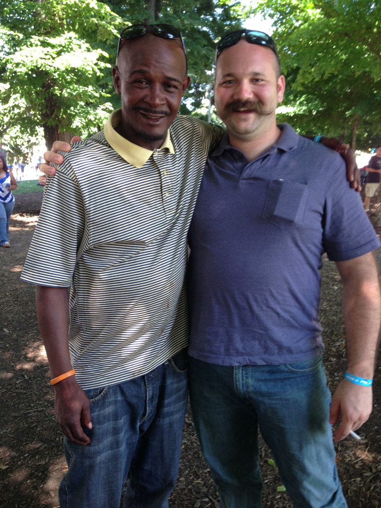 Meet Larry. Larry was looking for some food tickets.. my brother offered them to him in exchange for a favor. Long story short - Larry happily took our orders while we sat in the shade and he was rewarded handsomely for it. Coolest 'needy' guy ever. Ever. EVER. He ate well that day, I promise. 