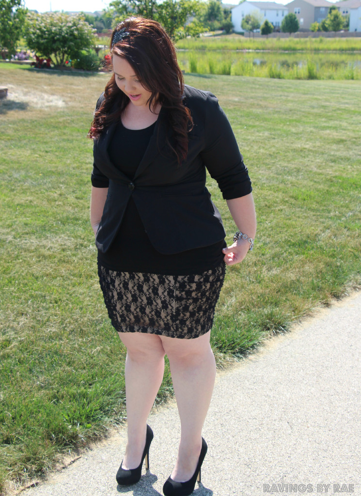 Plus Size OOTD Lace and Blazer 3
