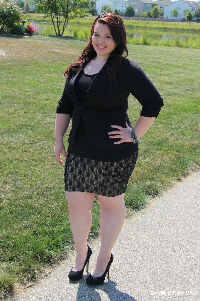 Plus Size OOTD Lace and Blazer