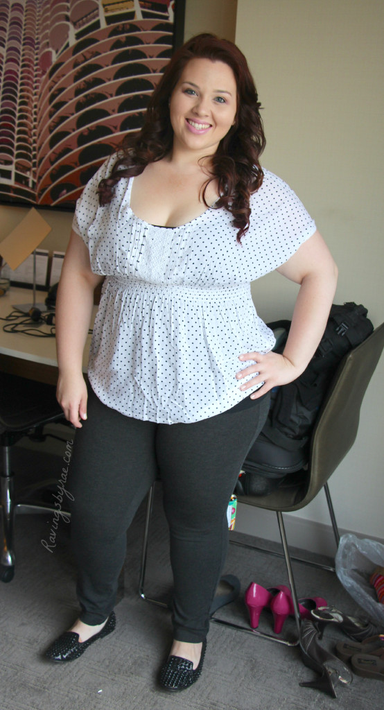 Plus Size OOTD Polka Dot Blouse & Loafers