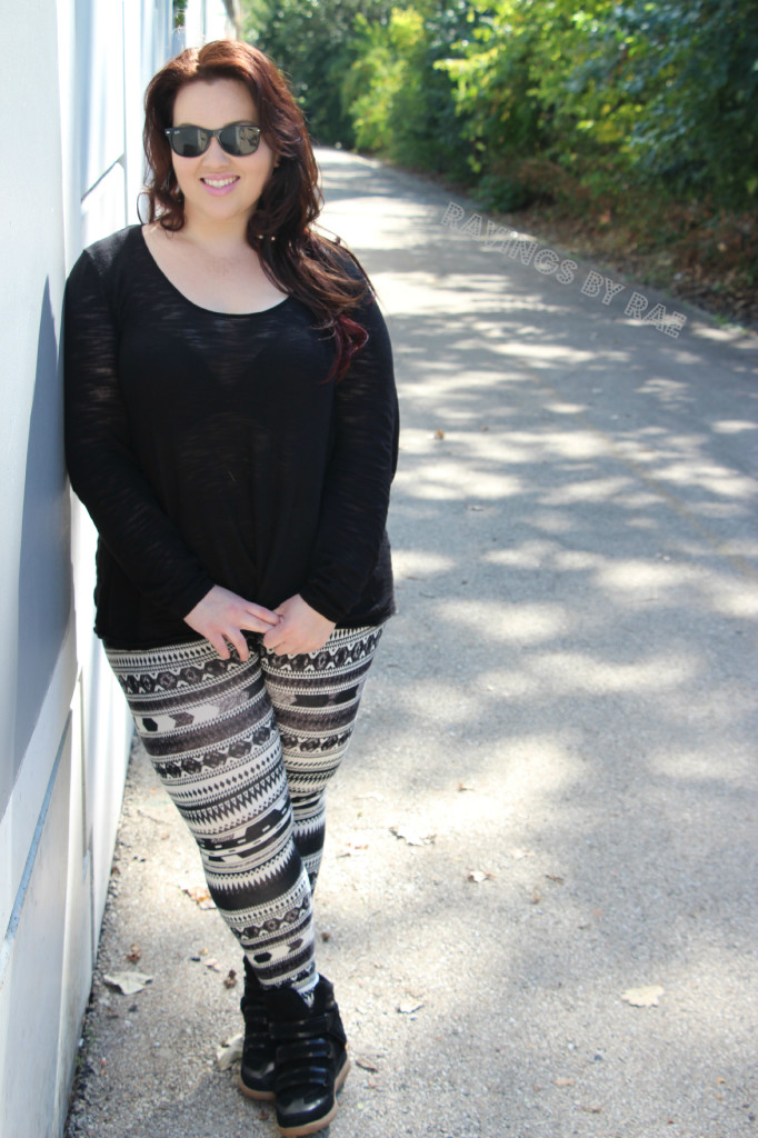 Brushed Magenta Aztec Tribal Plus Size Leggings