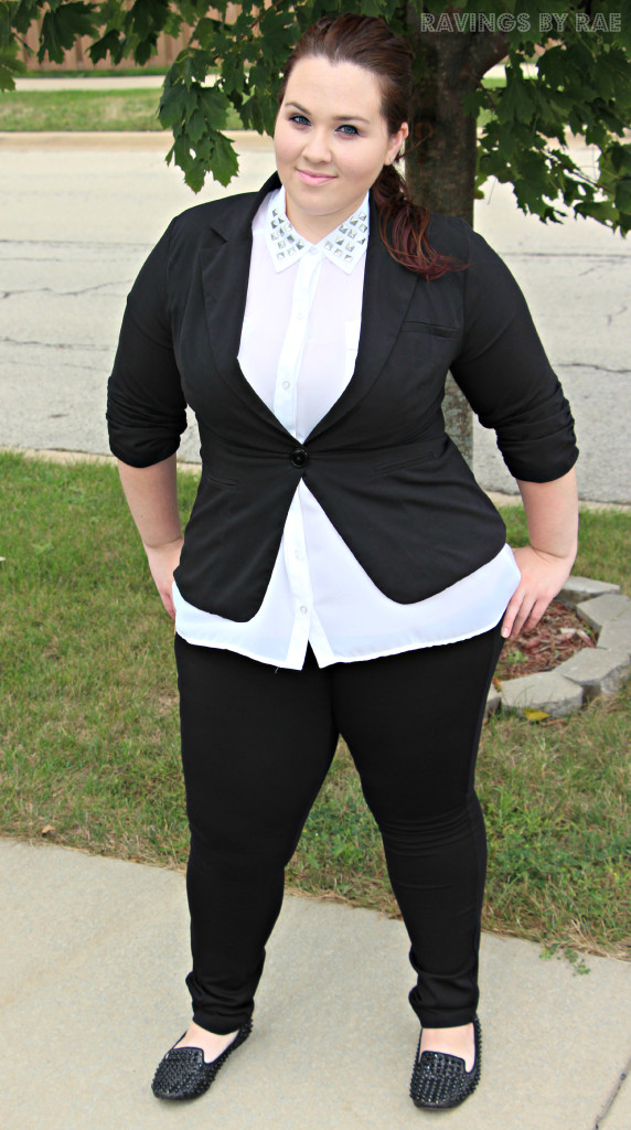 Black and white outfits for plus size sale