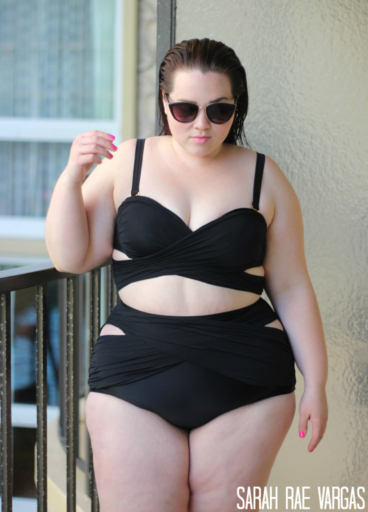 plus size strappy swimsuit