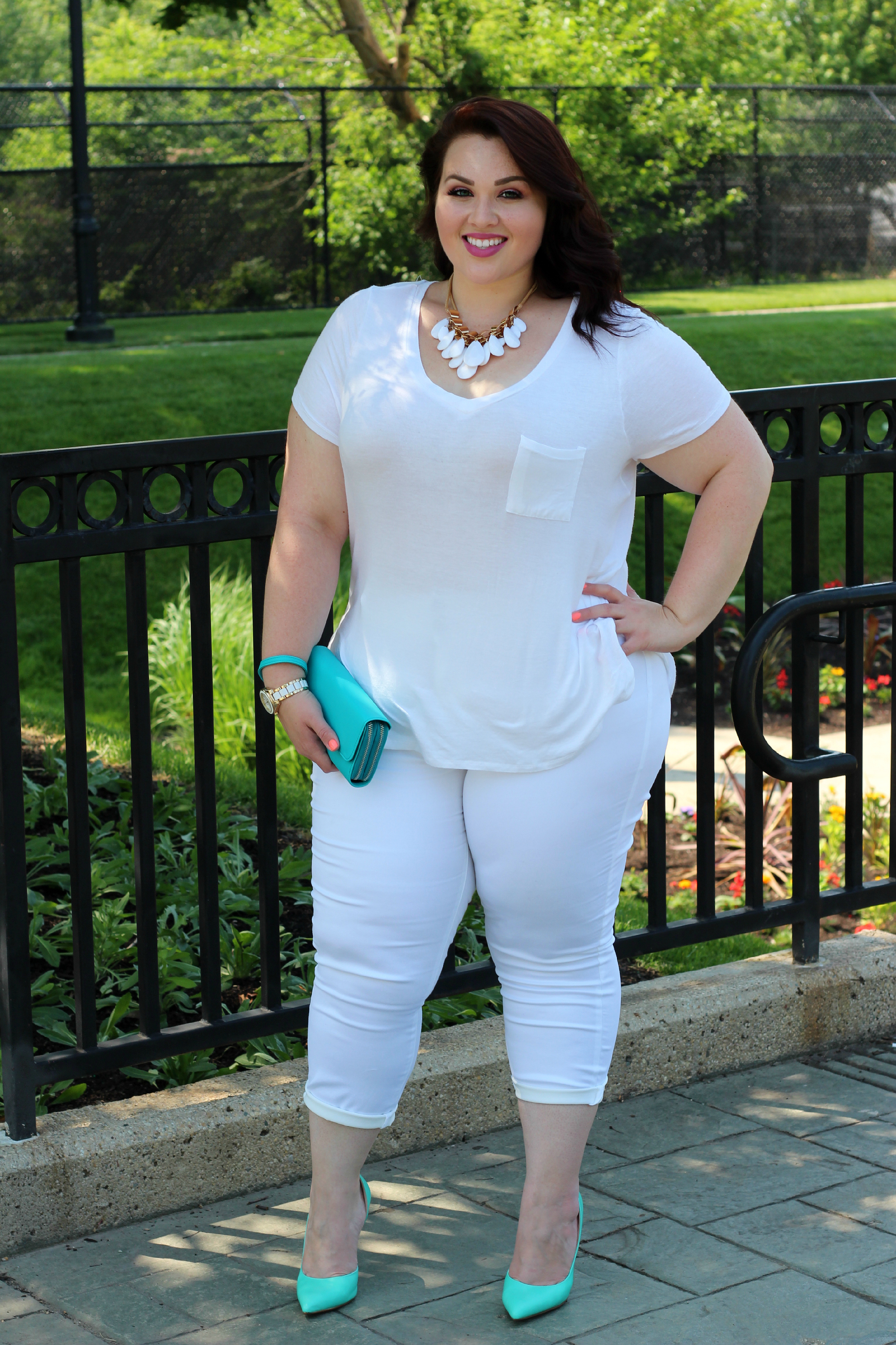 all white outfits for plus size ladies